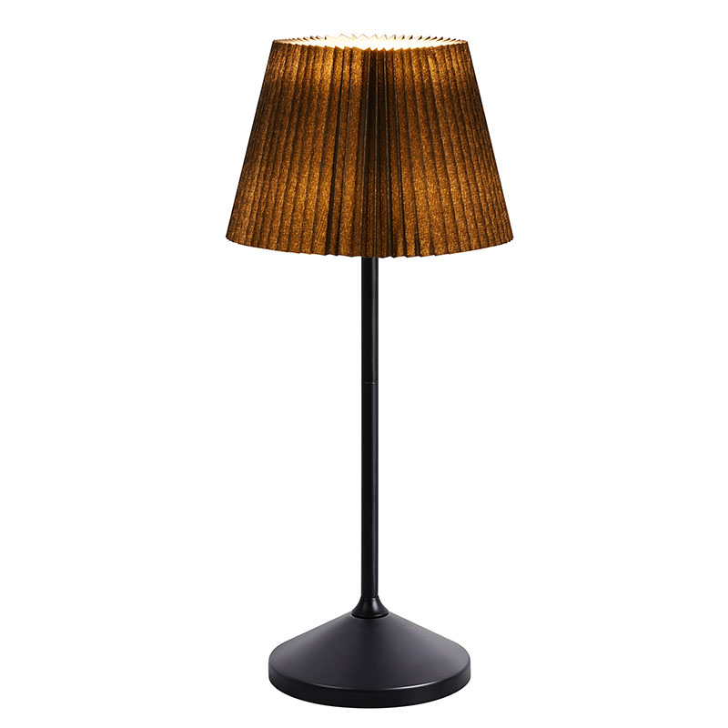 چراغ رومیزی LED مشکی با سایه پارچه