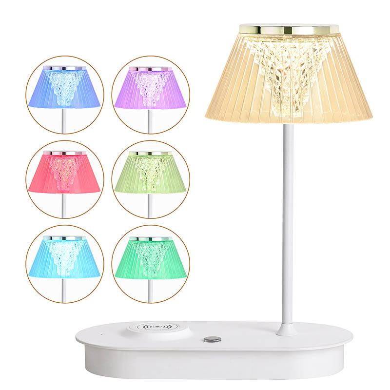 لامپ میز شارژر بی سیم با سایه RGB